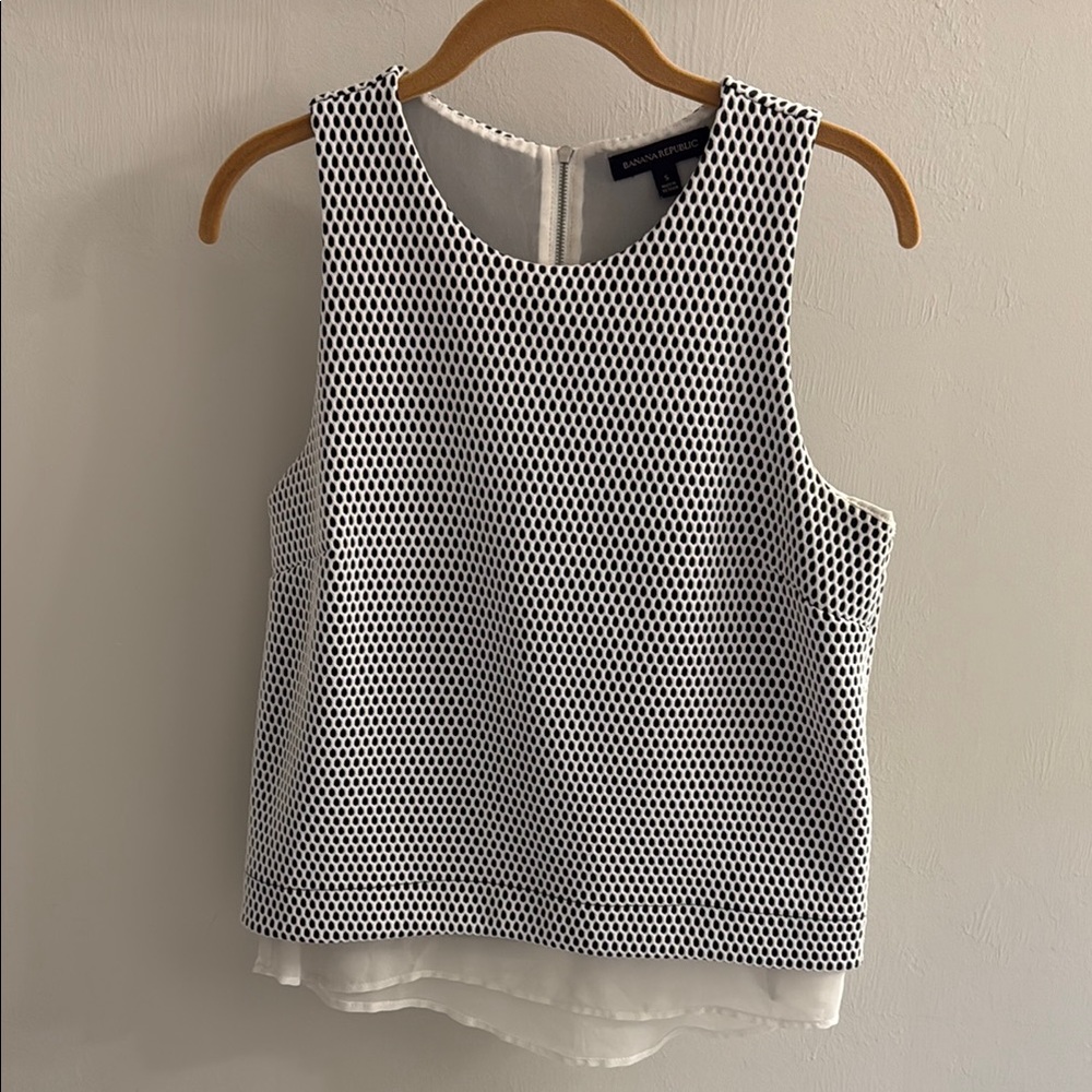 Banana Republic Black and White Boxy Tank Top